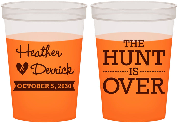 Custom Wedding 16 oz Color Changing Cups - The Hunt Is Over | 427