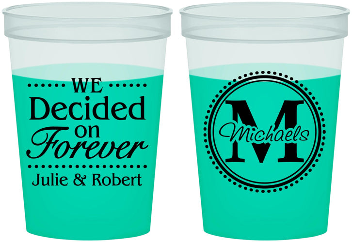 Custom Wedding 16 oz Color Changing Cups - Monogram | 435