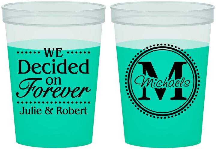 Custom Wedding 16 oz Color Changing Cups - Monogram | 435