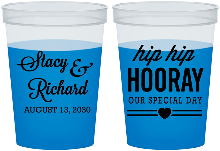 Custom Wedding 16 oz Color Changing Cups - Hip Hop Hooray | 436