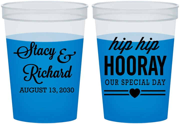 Custom Wedding 16 oz Color Changing Cups - Hip Hop Hooray | 436