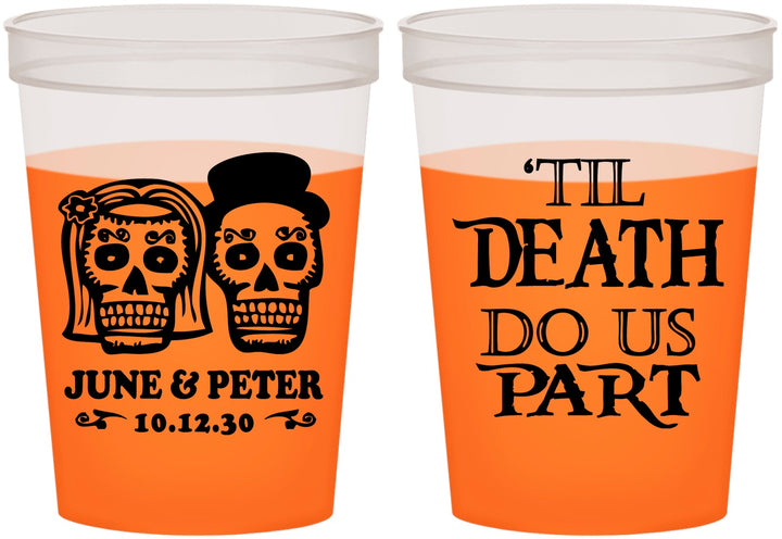 Custom Wedding 16 oz Color Changing Cups - Til Death Do Us Part | 441