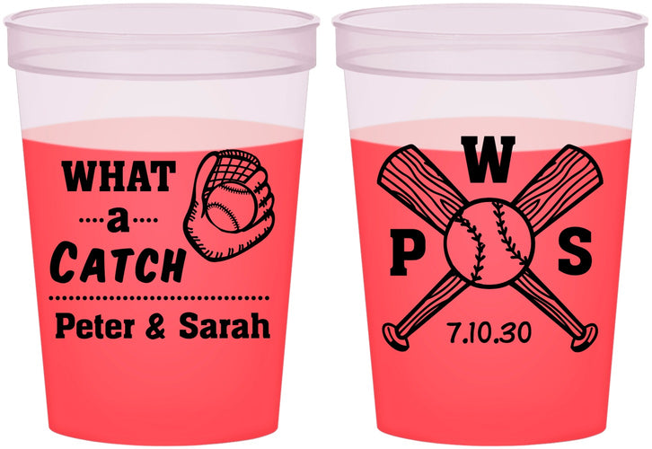 Custom Wedding 16 oz Color Changing Cups - Baseball | 443