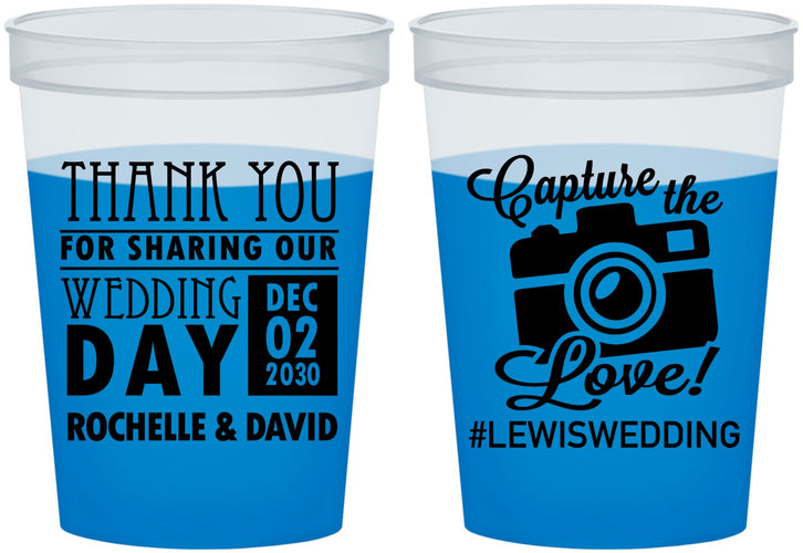 Custom Wedding 16 oz Color Changing Cups - Capture The Love | 444