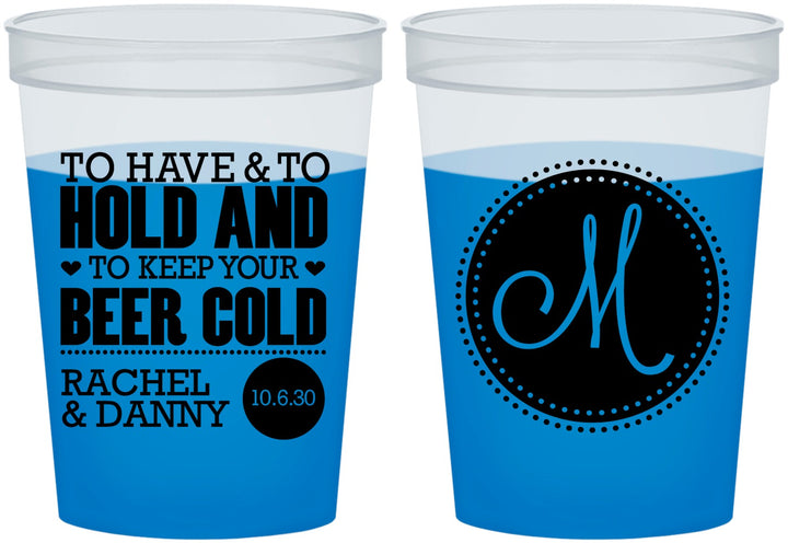 Custom Wedding 16 oz Color Changing Cups - Monogrammed | 450