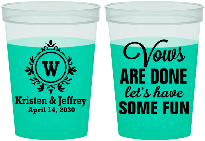 Custom Wedding 16 oz Color Changing Cups - Monogrammed | 462