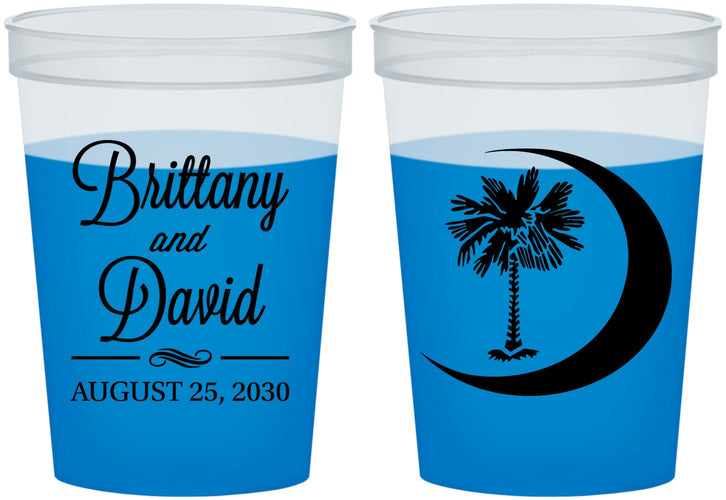 Custom Wedding 16 oz Color Changing Cups - Palmetto Tree | 478