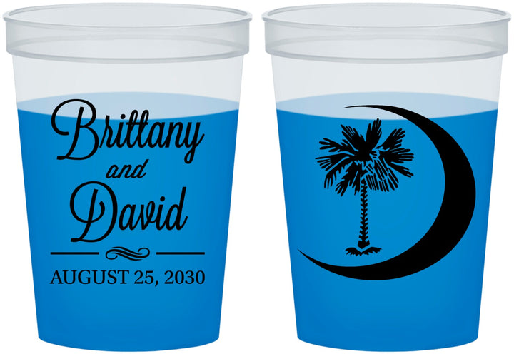Custom Wedding 16 oz Color Changing Cups - Palmetto Tree | 478
