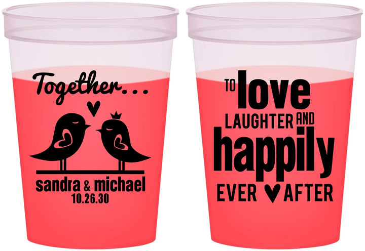 Custom Wedding 16 oz Color Changing Cups - Happily Ever After | 480