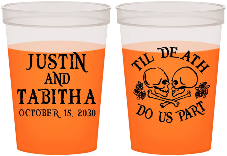 Custom Wedding 16 oz Color Changing Cups - Til Death Do Us Part | 485