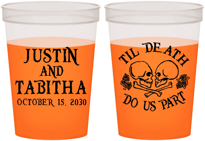 Custom Wedding 16 oz Color Changing Cups - Til Death Do Us Part | 485