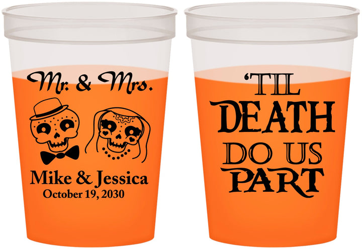 Custom Wedding 16 oz Color Changing Cups - Til Death Do Us Part | 487