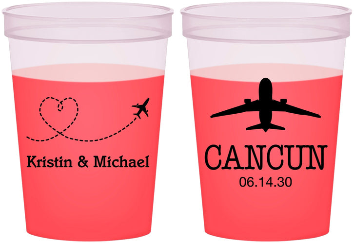 Custom Wedding 16 oz Color Changing Cups - Destination | 492