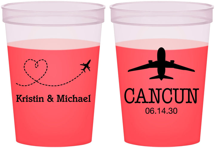Custom Wedding 16 oz Color Changing Cups - Destination | 492