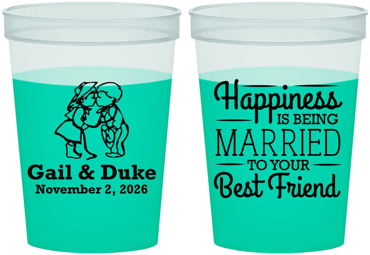 Custom Wedding 16 oz Color Changing Cups - Best Friend | 499