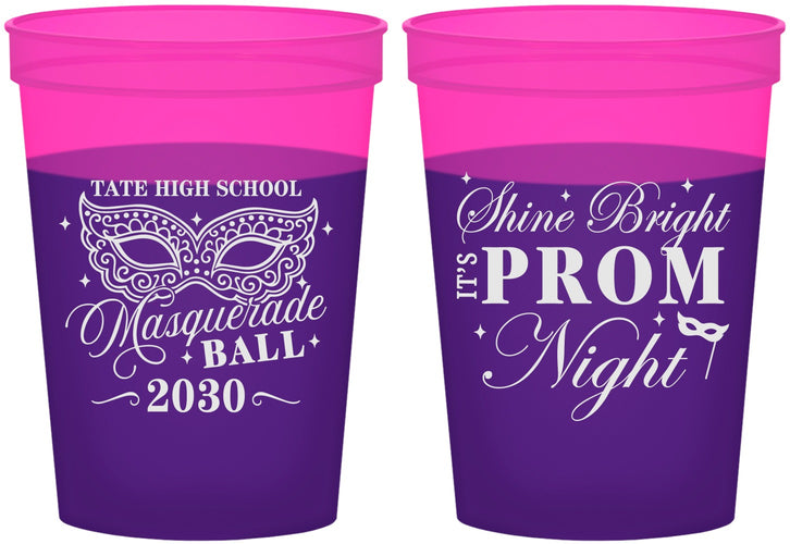 Custom Prom 16 oz Color Changing Cups - Masquerade Ball | 50010