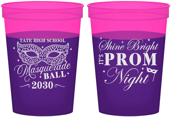 Custom Prom 16 oz Color Changing Cups - Masquerade Ball | 50010