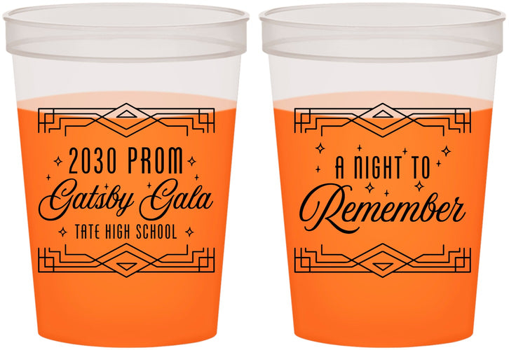 Custom Prom 16 oz Color Changing Cups - Gatsby Gala | 50012
