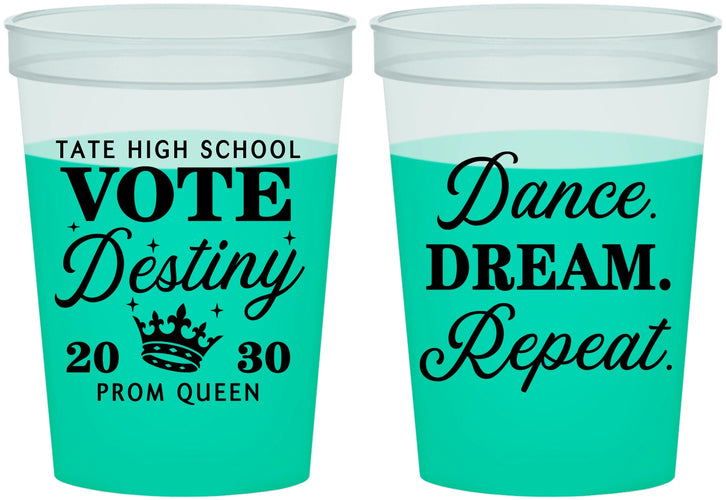 Custom Prom 16 oz Color Changing Cups - Queen Vote | 50016