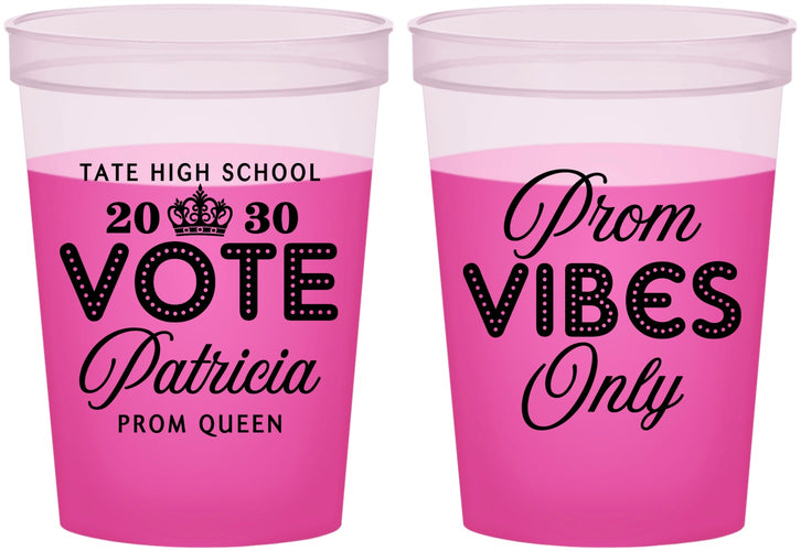 Custom Prom 16 oz Color Changing Cups - Queen Vote | 50017