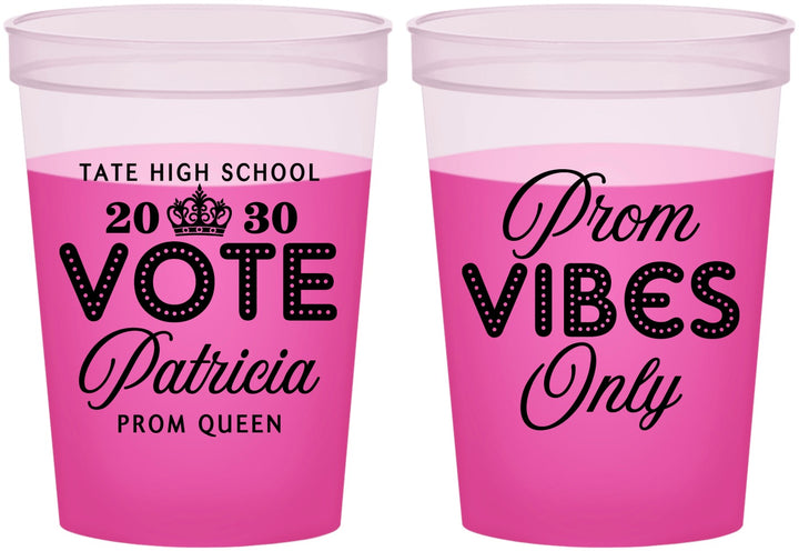 Custom Prom 16 oz Color Changing Cups - Queen Vote | 50017