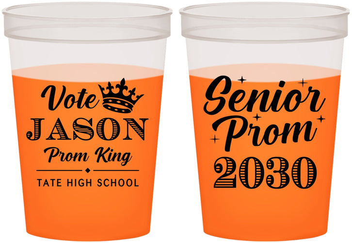 Custom Prom 16 oz Color Changing Cups - King Vote | 50019