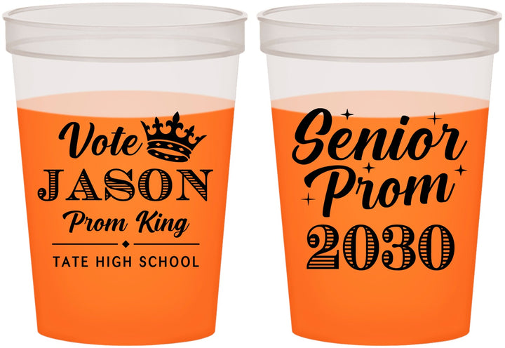Custom Prom 16 oz Color Changing Cups - King Vote | 50019