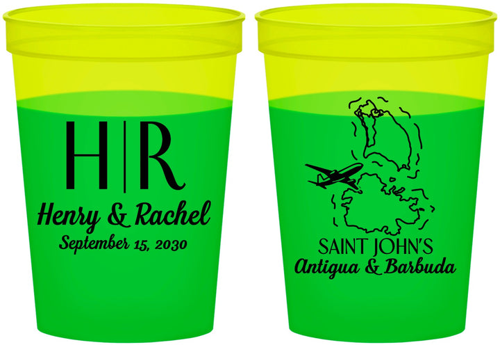 Custom Wedding 16 oz Color Changing Cups - Antigua And Barbuda | 502