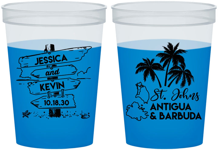 Custom Wedding 16 oz Color Changing Cups - Antigua And Barbuda | 503