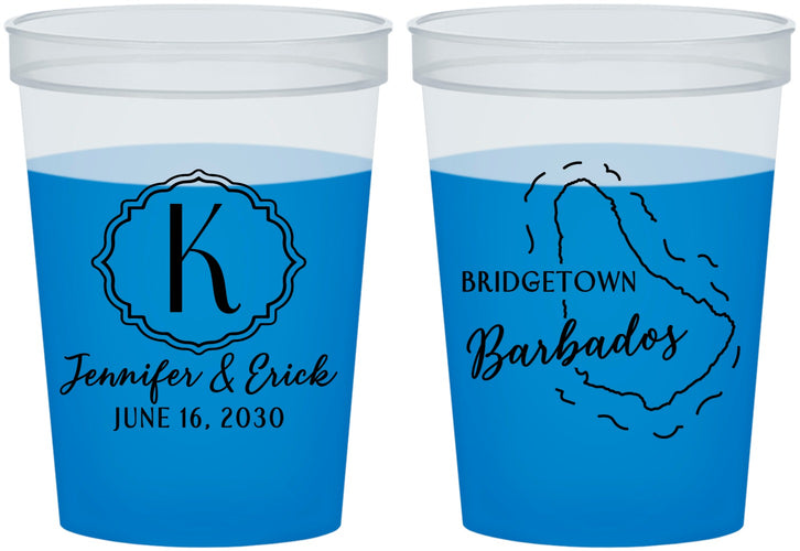 Custom Wedding 16 oz Color Changing Cups - Barbados | 508