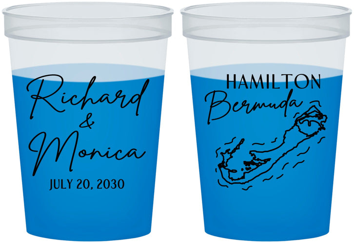Custom Wedding 16 oz Color Changing Cups - Bermuda | 512
