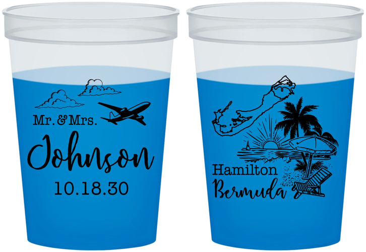 Custom Wedding 16 oz Color Changing Cups - Bermuda | 513