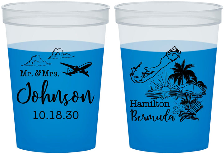 Custom Wedding 16 oz Color Changing Cups - Bermuda | 513