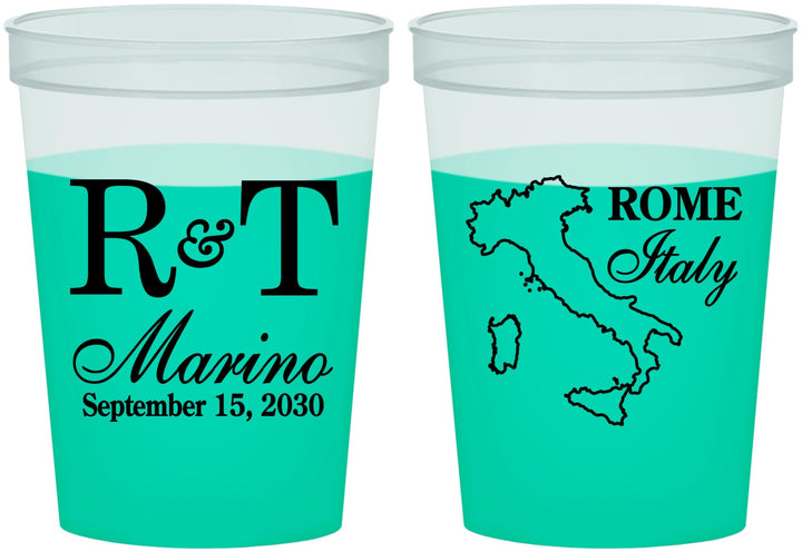 Custom Wedding 16 oz Color Changing Cups - Italy | 514