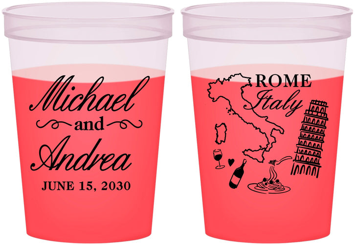 Custom Wedding 16 oz Color Changing Cups - Italy | 515