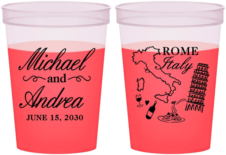 Custom Wedding 16 oz Color Changing Cups - Italy | 515