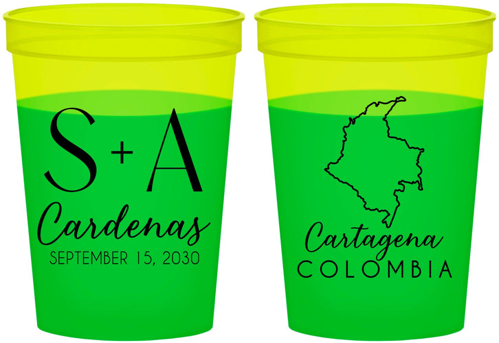 Custom Wedding 16 oz Color Changing Cups - Colombia | 516