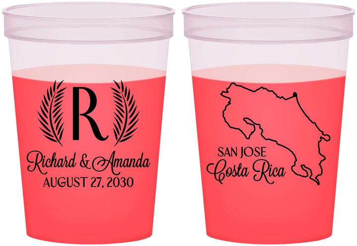 Custom Wedding 16 oz Color Changing Cups - Costa Rica | 518