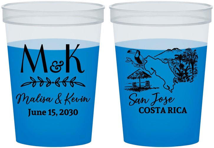 Custom Wedding 16 oz Color Changing Cups - Costa Rica | 519