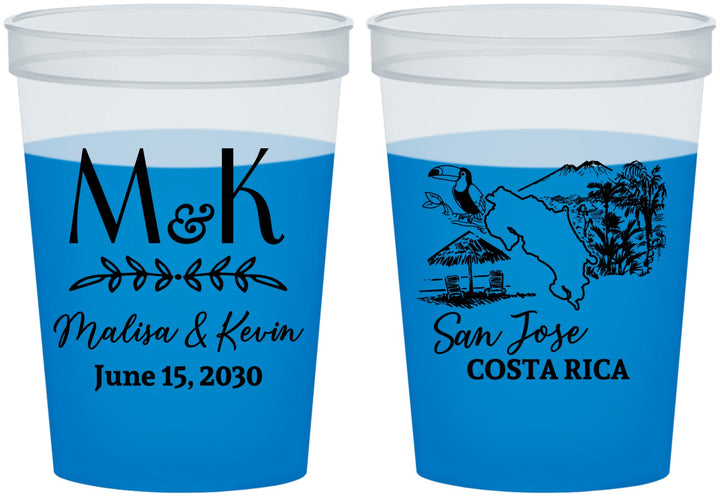Custom Wedding 16 oz Color Changing Cups - Costa Rica | 519