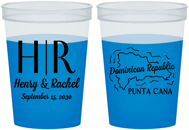 Custom Wedding 16 oz Color Changing Cups - Domincan Republic | 522