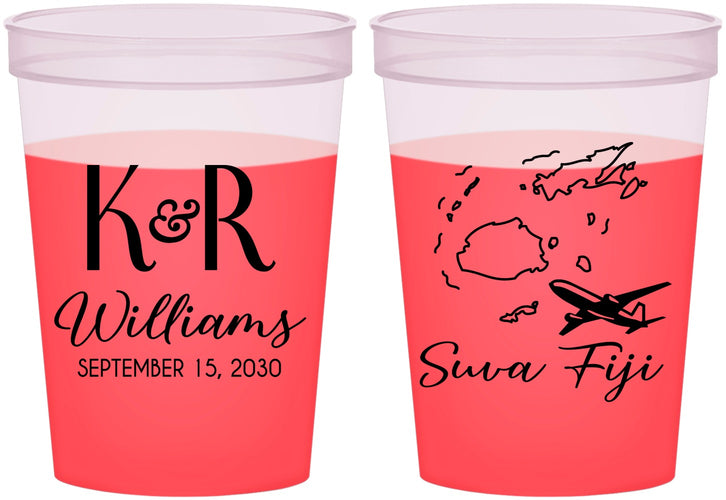 Custom Wedding 16 oz Color Changing Cups - Fiji | 524