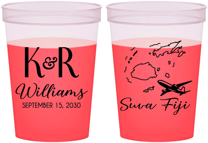 Custom Wedding 16 oz Color Changing Cups - Fiji | 524