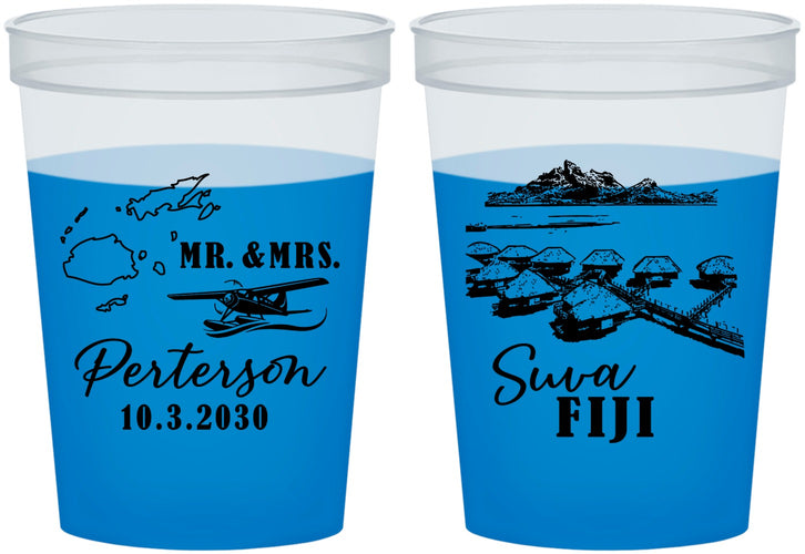 Custom Wedding 16 oz Color Changing Cups - Fiji | 525