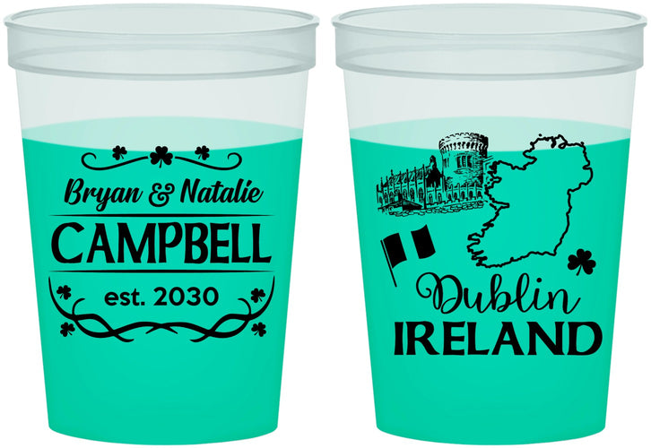 Custom Wedding 16 oz Color Changing Cups - Ireland | 529