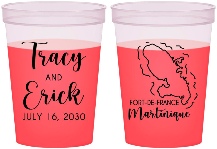Custom Wedding 16 oz Color Changing Cups - Martinique | 532