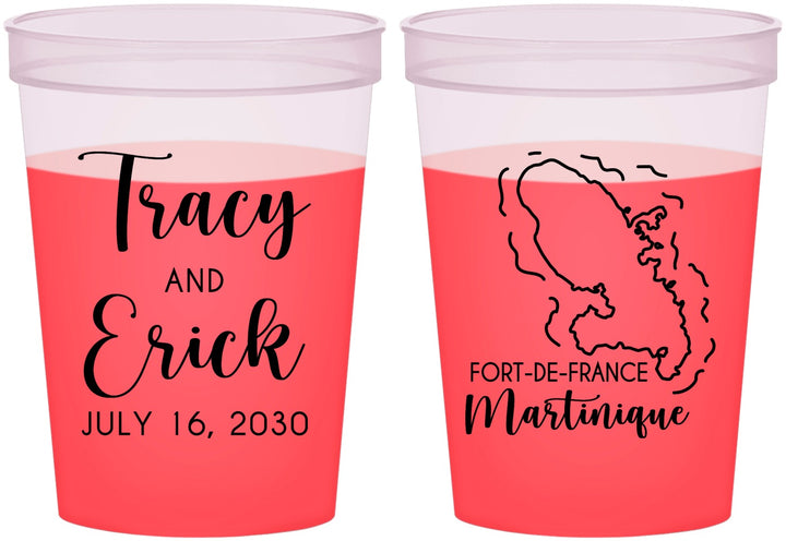 Custom Wedding 16 oz Color Changing Cups - Martinique | 532