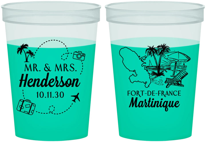 Custom Wedding 16 oz Color Changing Cups - Martinique | 533