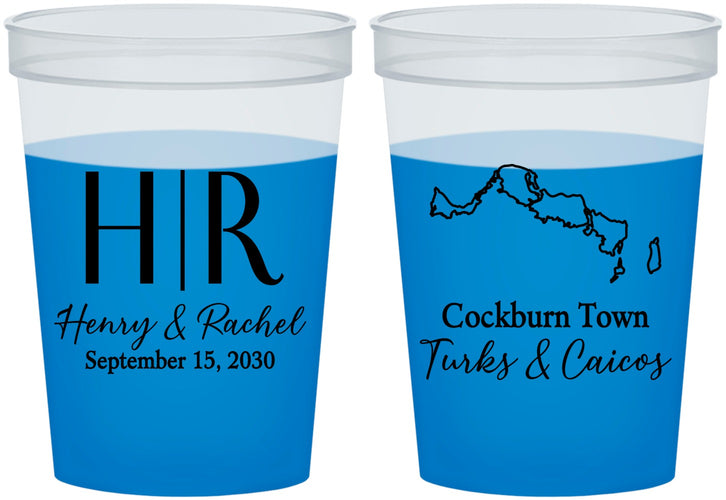 Custom Wedding 16 oz Color Changing Cups - Turks And Caicos | 546