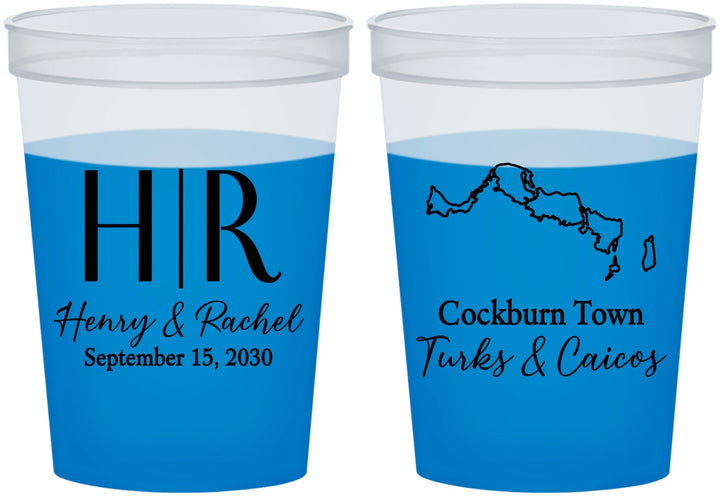 Custom Wedding 16 oz Color Changing Cups - Turks And Caicos | 546